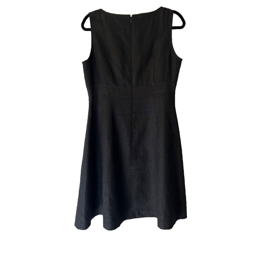 Talbots Dress Black 10 P 10P Irish Linen A Line Classic Career Church Party - Picture 8 of 10